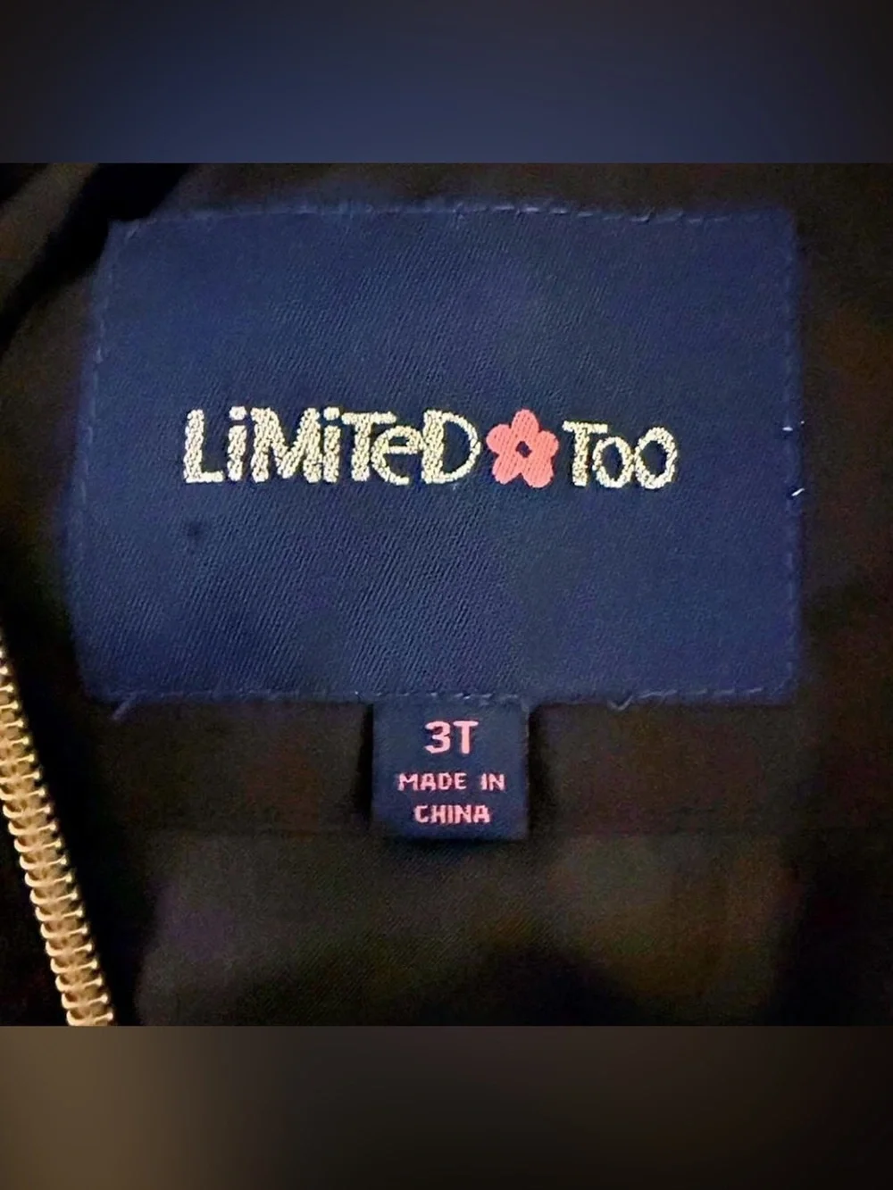 Limited Too Black Hooded Raincoat with Gold Star Print